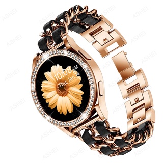 สําหรับ Samsung Galaxy watch 4 band + case 44 มม. 40 มม. Bling Bumper สําหรับ Galaxy watch active 2 สายโซ่ + เคสเพชร