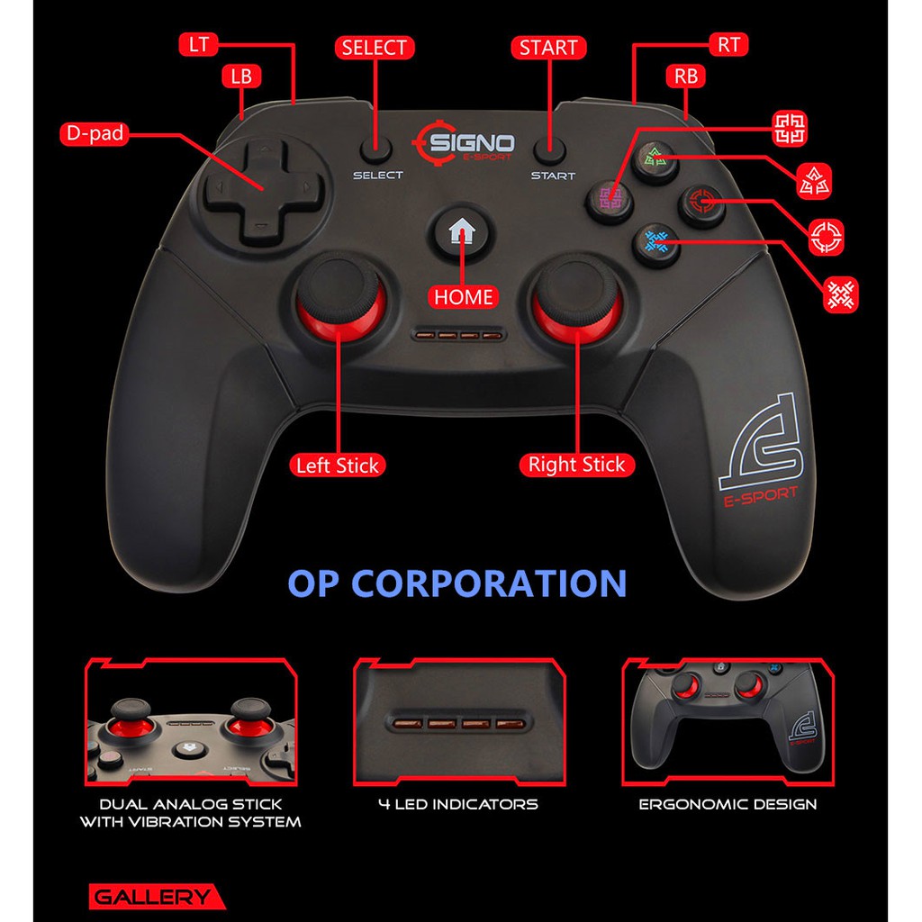 ของดีมีคุณภาพ S NO จอยเกมส์ Gamepad MODULAR Gaming Controller รุ่น GP-680 ฟรี ของแถม