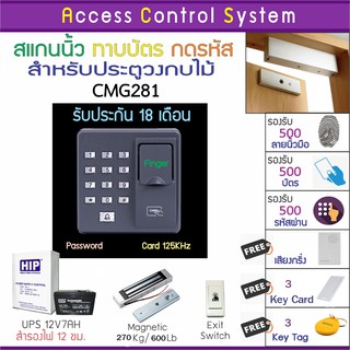 CMG281 คีย์การ์ด เครื่องทาบบัตรเปิดประตู พร้อมชุดกลอนสำหรับประตูวงกบไม้ มี Batt สำรองไฟได้นาน 12 ชม. และคู่มือภาษาไทย