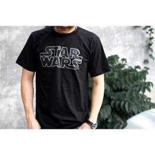 เสื้อยืดแฟชั่นผู้หญิง ผู้ชาย Star Wars สีดำ