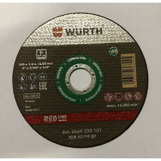 แผ่นตัดเหล็ก-สแตนเลส WURTH 4" x 1มม.