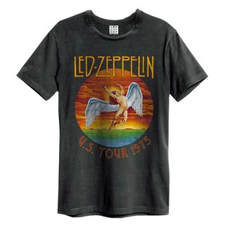 GILDAN พร้อมส่ง เสื้อยืดแขนสั้น คอกลม ผ้าฝ้าย พิมพ์ลายกราฟฟิค Led Zeppelin Us Tour ขนาดใหญ่ สําหรับผู้ชาย 1975