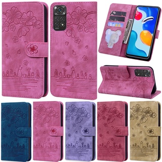 เคสโทรศัพท์หนัง PU นิ่ม ฝาพับ ลายดอกไม้ พร้อมช่องใส่บัตร หรูหรา สําหรับ Xiaomi Mi 11 Lite Poco X3 NFC Poco M3 Redmi Note 11S 9T