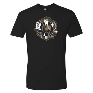 ลดราคา เสื้อยืดคอกลม แขนสั้น ผ้าฝ้าย พรีเมี่ยม ลายเกม Rpg Class Crest Monk สีดํา