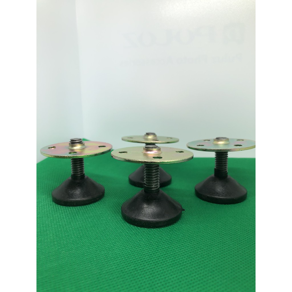 ขาปรับระดับ แกนเกลียว 3 หุน หรือ 9.5 mm (3/8x25mm) / 1ชุด4ชิ้น  (แถมพร้อมแป้นยึดสีรุ้ง)