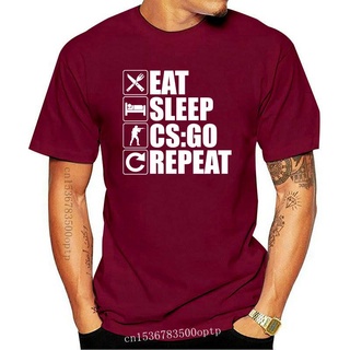 ขายดี!ใหม่ เสื้อยืด พิมพ์ลายโลโก้ Swag Eat Sleep CSGO Repeat สําหรับผู้ชายS-5XL