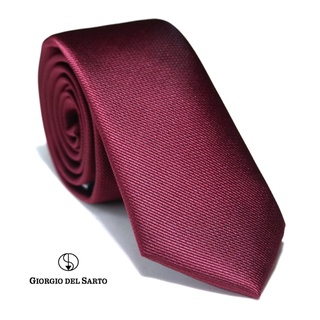 Giorgio Del Sarto Necktie 6 cm Red with Fabric Texture เนคไทสีแดงลายพื้นมีเท็กเจอร์ #1