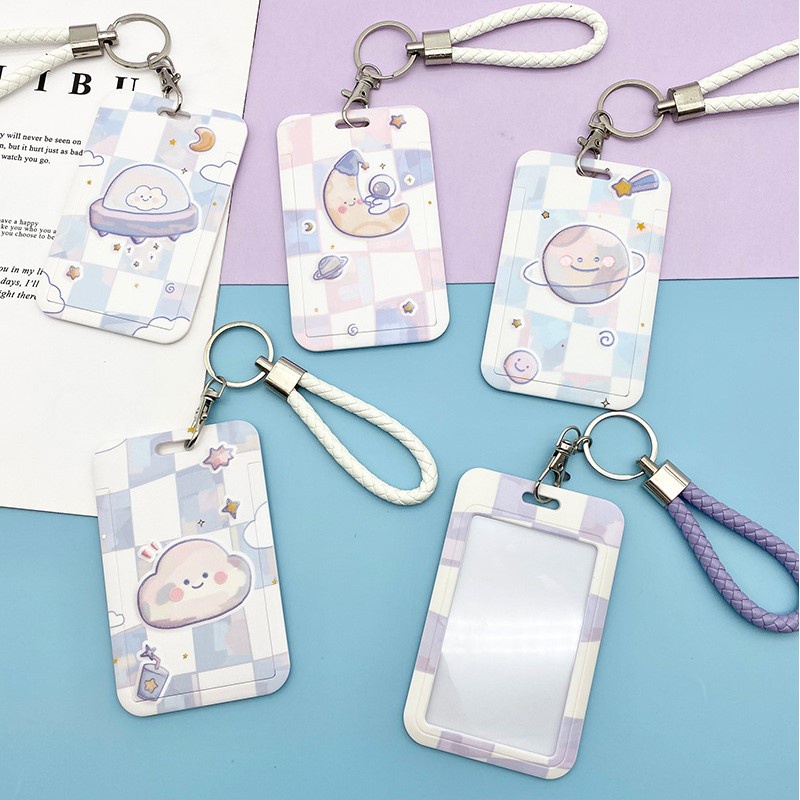 Yoyo ที่ใส่บัตรประจําตัว การ์ตูนเมฆน่ารัก ของขวัญคนรักนักเรียน ตัวป้องกันรูปภาพ แบบยืดหยุ่น