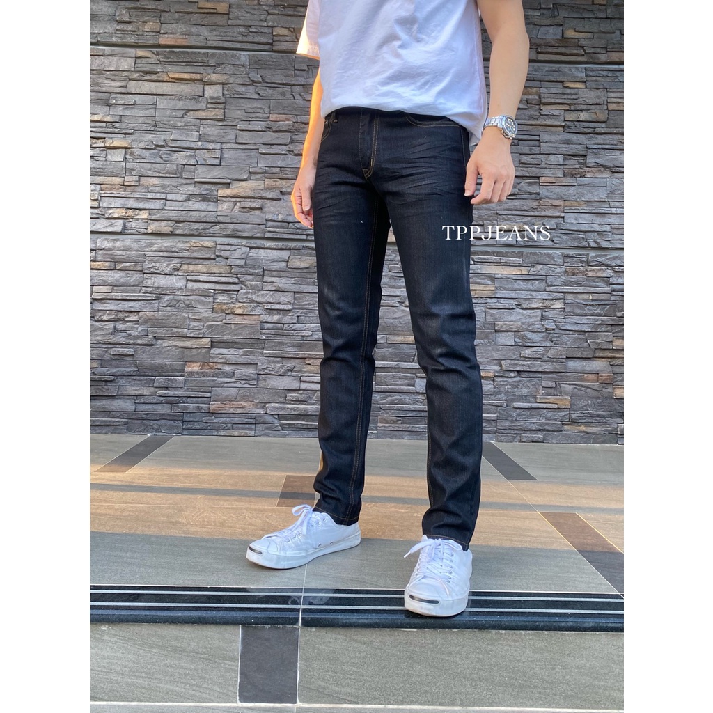๋JEANSEXPRESS Dark Slim-Fit Denim กางเกงยีนส์ชายสีดำยีนส์ ทรงสลิมสวย เป้าซิป งานตัดเย็๋บอย่างดี มีไซส์ใหญ่ Size 28-42 ราคา ถูกที่สุด ดีลบีเคเค แกลเลอรีภาพที่ 2