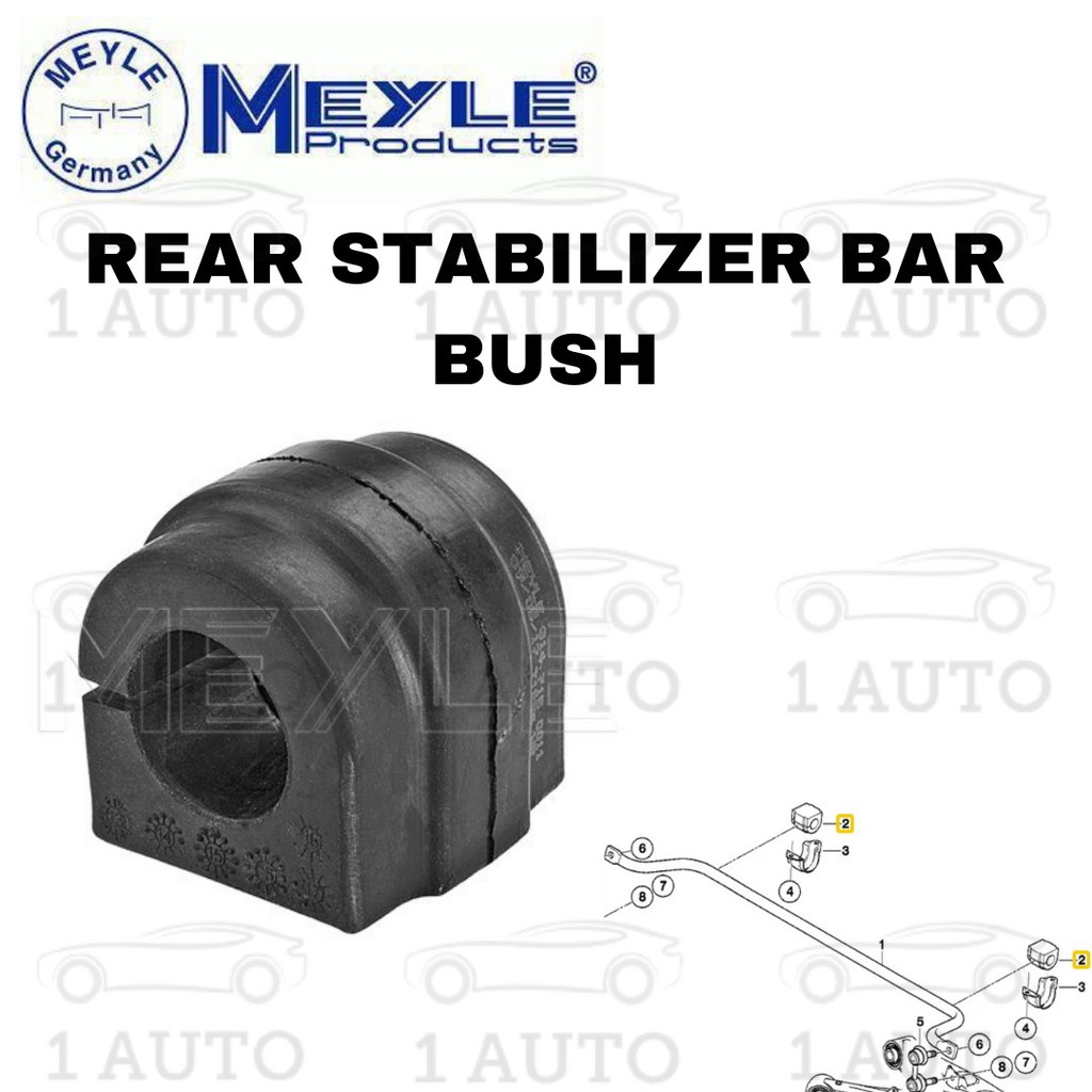 MEYLE GERMANY REAR STABILIZER BAR BUSH (แบบ 23.5 มม.) BMW X5 E53 3.0i 4.4i 4.6i (2 ชิ้น)