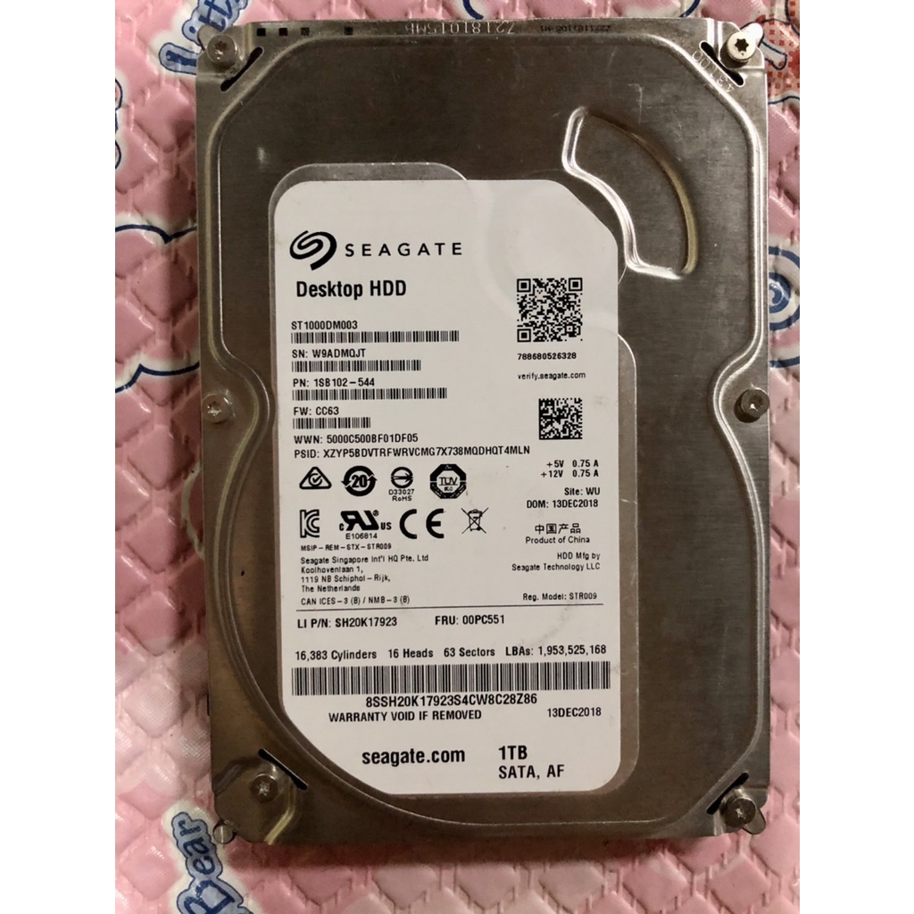 HDD Seagate 1TB มือสอง  สภาพดีพร้อมใช้