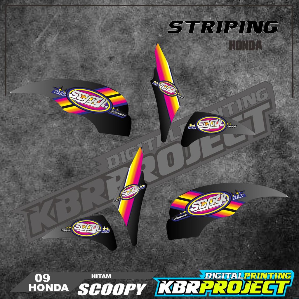 Scoopy Fi Variation Striping List Sticker Racing Road Race Design Motif 09
