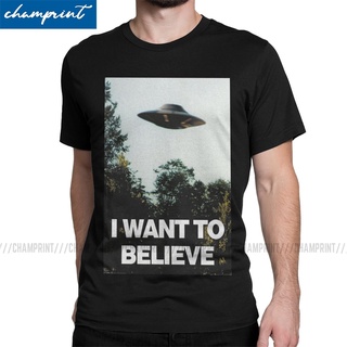 เสื้อยืดผ้าฝ้าย 100% พิมพ์ลายอนิเมะ s I want to believe the files X Scully Mulder Ufo Aliens TVO สไตล์วินเทจ