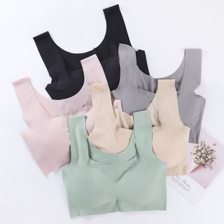 เสื้อชั้นในยางไร้รอยต่อดันทรง Bralette Bh Comfort Cooling Pad สําหรับสตรี