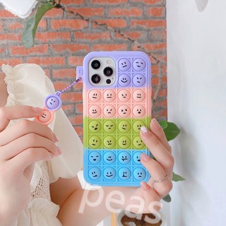 Rainbow OPPO Reno7 Reno6 Reno5 Reno4 Reno 7 7Pro 3 4 4Z 5 5Pro 6 Realme XT R17 R15 Pro R11S R9S F1S F5 F9 F11 เคสโทรศัพท์ Soft TPU Case เคสป้องกัน เปลือกการ์ตูน Cartoon Cute Decompression Peas Cover