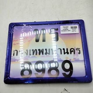 ป้ายทะเบียน(ทร)8989แบบมิเนียม คละสี(024046)