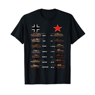 เสื้อยืด พิมพ์ลาย WW2 Tanks German Soviet Tiger I Tiger II IS-3 T-34 สําหรับผู้ชายS-5XL