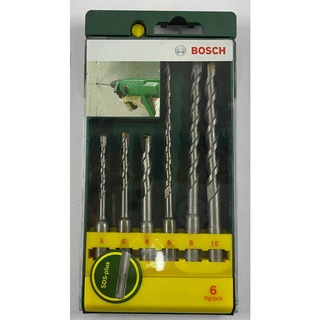 BOSCH ชุด ดอกสว่านโรตารี่ ดอกสว่าน (กระแทก) เจาะปูน เจาะคอนกรีต SDS-Plus (6 ชิ้น/ชุด)