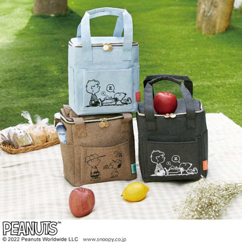 ญี่ปุ่น Appendix snoopy snoopy กระเป๋าเก็บความร้อนแบบพกพาถุงเก็บปิกนิกกลางแจ้งพนักงานออฟฟิศถุงอาหารกลางวันน่ารัก