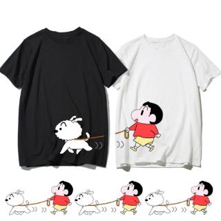 💛(พร้อมส่ง‼️)💛เสื้อยืดสไตล์เกาหลี สวยๆชิคๆ แขนสั้นพิมพ์ลายการ์ตู เครยอนชินจัง เสื้อยืด เสื้อผ้าแฟชั่น เสื้อยืดผู้หญิง