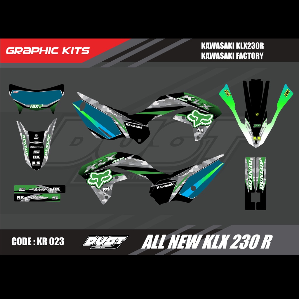 สติ๊กเกอร์ KLX 230R KAWASAKIทั้งคัน Graphic kit สติ๊กเกอร์เคลือบเงา สุดคุ้ม