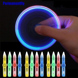 (Permanentfly) ปากกาสปินเนอร์ เรืองแสงในที่มืด มีไฟ Led 2In1