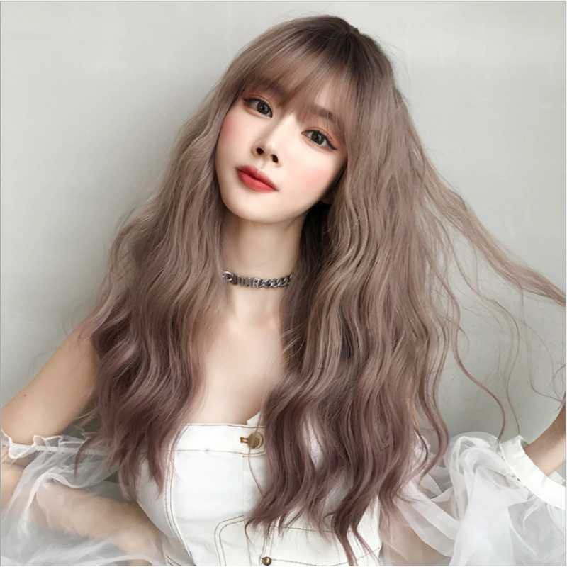 วิกผม  วิกผมยาวลอนม๊าม่าพร้อมส่ง  วิกผม พรีเมี่ยม ลอนมาม่า 58cm แถม net ฟรี wig วิกสวยราคาถูก