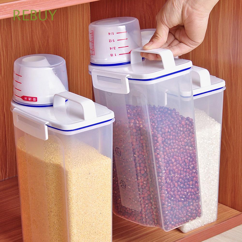 REBUY MoistureProof Grain Storage Box Case Sealed Can Rice Barrel