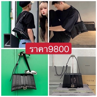 พรี​ Balenciaga hourglass Multibelt กระเป๋าถือ 92940 กระเป๋าสะพายกระเป๋าแฟชั่นกระเป๋าสะพายไหล่หนังแท้