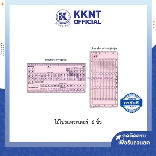 💙KKNT | ไม้โปรแทรกเตอร์ ไม้บรรทัด ขนาด 6 นิ้ว สีชมพู ไม้วัดมุม วัดองศา พร้อม ตารางธาตุ และ สูตรคูณ