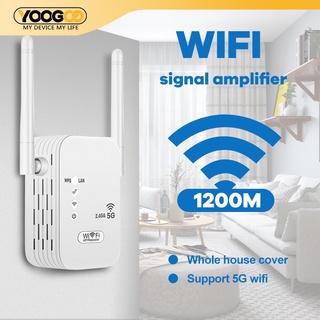 WiFi Repeater 300Mbps/1200Mbps เครือข่ายไร้สาย Extender Wifi เราเตอร์บูสเตอร์ 2.4Ghz+5.8Ghz ตัวขยายสัญญาณไวไฟ