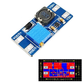 บอร์ดโมดูลพาวเวอร์ซัพพลายแปลง DC 2A IN 2V- 24V เป็น OUT 5V-28V ปรับได้