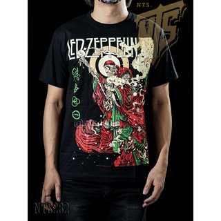 เสื้อยืดวินเทจNTS​ 282 Led Zeppelin เสิ้อยืดดำ เสื้อยืดชาวร็อค เสื้อวง New Type System NTS Rock brand Sz. S M L XL XXLS-