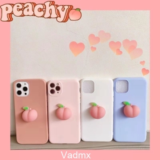 Cute Fruit 3D Peach Phone Case Samsung Galaxy A02 A02S A32 4G A72 A52 A12 A42 5G M51 M31S Casing Fashion Siliocne Soft Cover