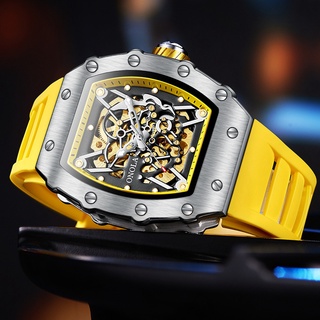 [สินค้าคงคลังเพียงพอ] Onola 3829 นาฬิกาข้อมืออัตโนมัติ สายซิลิโคน ทรงกระบอก กันน้ํา เหมาะกับเล่นกีฬา แฟชั่นสําหรับผู้ชาย (ฟรีกล่องของขวัญ)