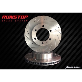 จานขนาดเดิม Runstop กัดลายเจาะรู เซาะร่อง ตรงรุ่น Ford Ranger T6 ปี 12+