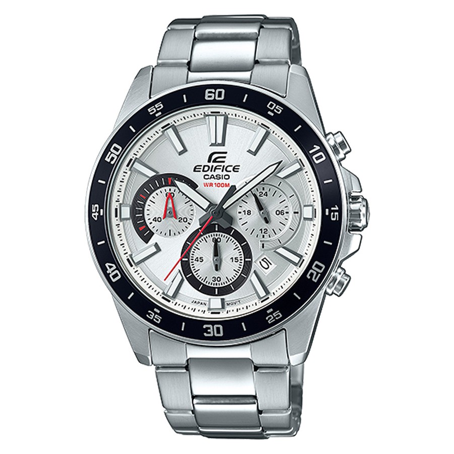 Casio Edifice นาฬิกาข้อมือผู้ชาย สายสเตนเลสสตีล รุ่น EFV-570,EFV-570D,EFV-570D-7A (CMG) - สีเงิน