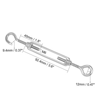 🙏ชุด1ชิ้น🙏เกลียวเร่ง สแตนเลส 304 Stainless Steel 304 Hook &amp; Eye Turnbuckle Wire Rope Tension🎈THE TOOLS🎈