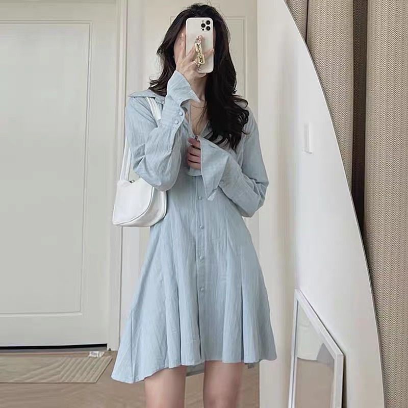 Mogwany พรี Mada Dress เดรสสั้น 2 สี ฟ้า, ขาว น่ารักมาก ใส่เที่ยวคาเฟ่,ภูเขา