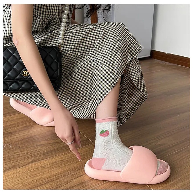 LGShoes 💫รองเท้าแตะแบบสวม สีพื้น ดูอวบๆนุ่มนิ่มสวมใส่สบาย เรียบๆสวมใส่อยู่บ้านหรือใส่ที่ทำงานชิวสุดๆ 🔥🔥 🛒