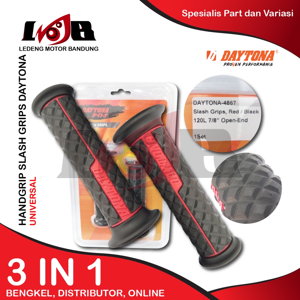 Handgrip Handfat Slash Grips Daytona ยางจับแก๊สมอเตอร์ Universal Variation Racing Parts Dual Comp