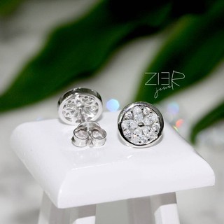 ต่างหูเงินแท้ 925 ประดับพลอยCZ Earring Silver 925 With Cubic Zirconia-(E27190317)