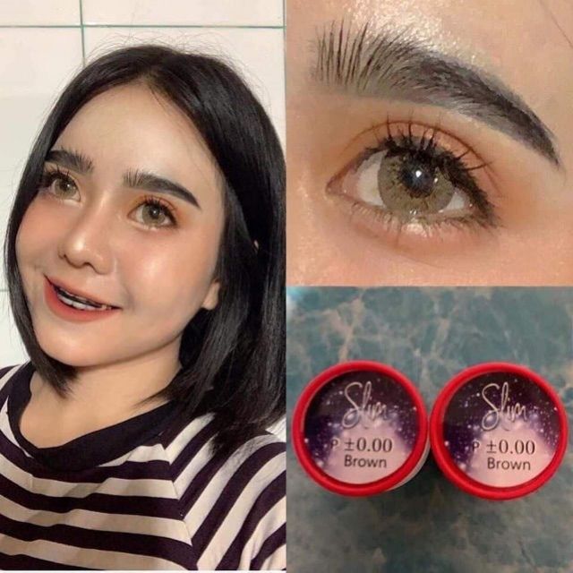 💟 Pitchylens ๑ Slim ( Maya ) brown gray Contactlens บิ๊กอาย คอนแทคเลนส์ ราคาถูก แถมตลับฟรี