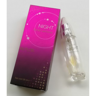 ของสะสม ขวดเปล่ากล่องน้ำหอมสีชมพู และขวดน้ำหอมแก้ว NUTUBE NIGHT SPRAY PERFUME ขนาดประมาณ 14 ซม. #มือ2