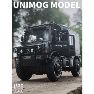 diecast โมเดลรถยนต์ 1:28 Mercedes Benz Unimog U5000 ของเล่นสําหรับเด็ก