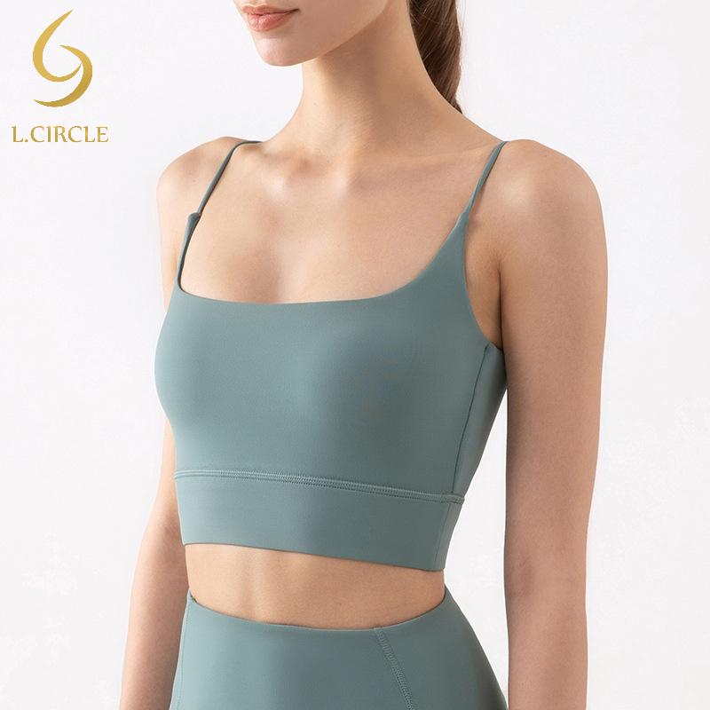L.CIRCLEWomen Spaghetti Strap Fitness Sports Yoga Bra
