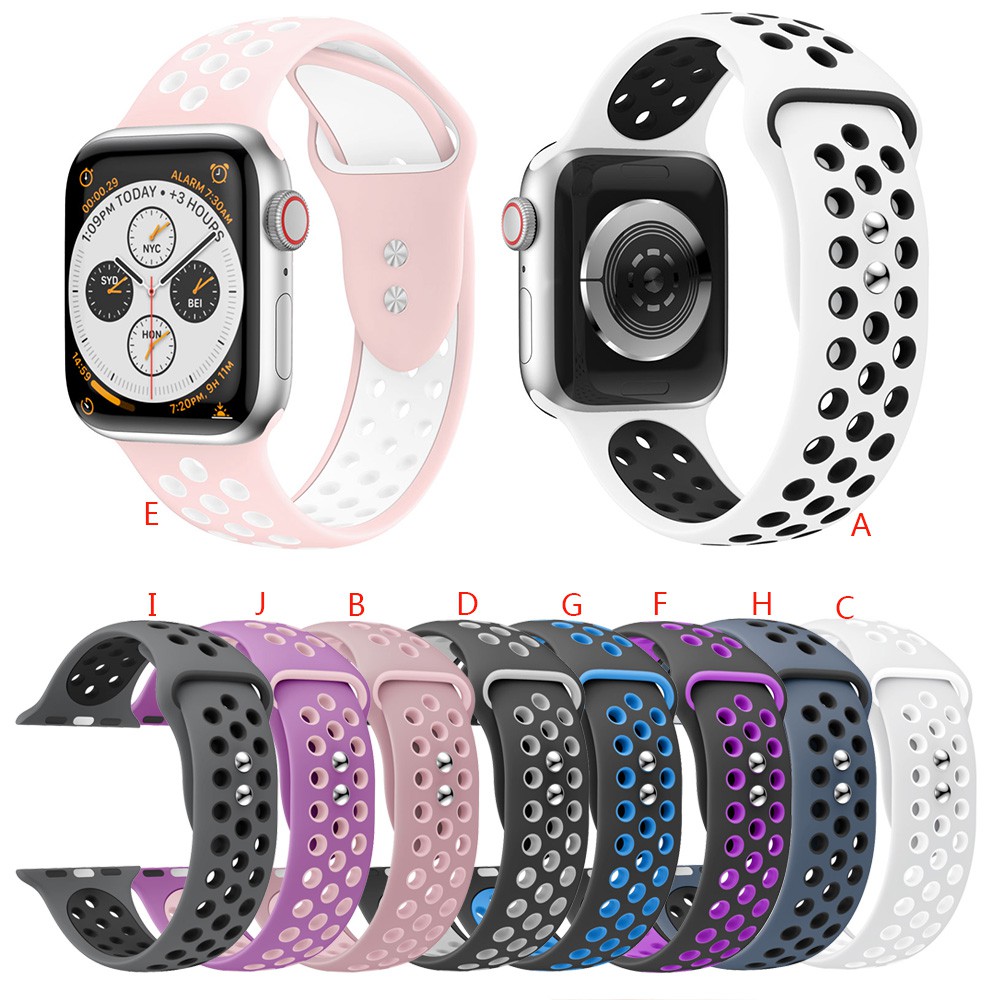 สายนาฬิกาข้อมือซิลิโคนสําหรับ apple watch iwatch series 5 4 3 2 1 bands 42 มม 38 มม 40 มม 44 มม