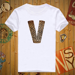 เสื้อยืดสกรีนลายอักษร V - ลายเสือ