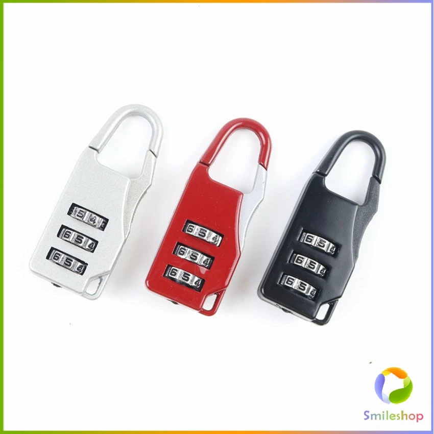 Smileshop กุญแจล็อคกระเป๋าเดินทาง แบบตั้งรหัส 3หลัก กุญแจล็อคเอนกประสงค์ Luggage lock