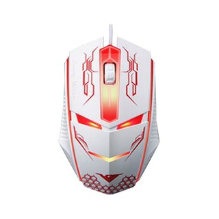 Rajfoo  Gaming Mouse ออปติคอล USB TerMinater (white/red)